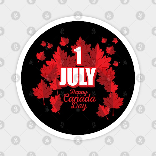 1 July Happy Canada Day Magnet by Macphisto Shirts
